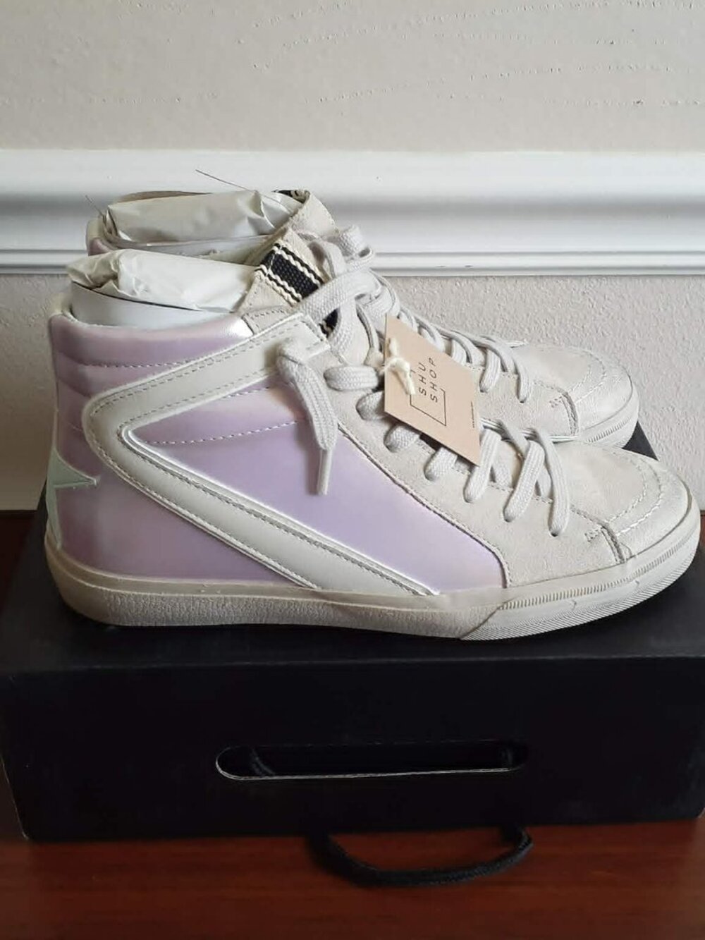 Shu Shop Rooney Metallic Pink High-Top Sneaker